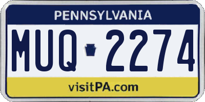 PA license plate MUQ2274