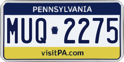 PA license plate MUQ2275