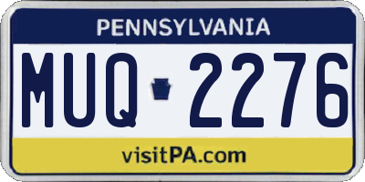 PA license plate MUQ2276