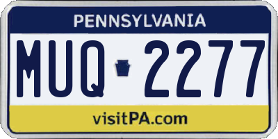 PA license plate MUQ2277