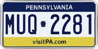 PA license plate MUQ2281