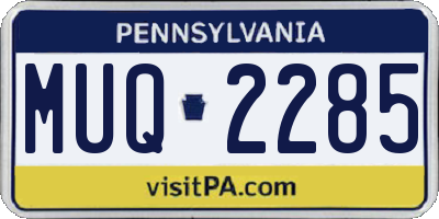 PA license plate MUQ2285