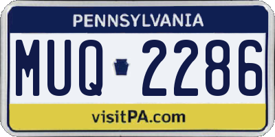 PA license plate MUQ2286