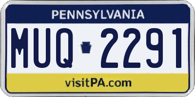 PA license plate MUQ2291