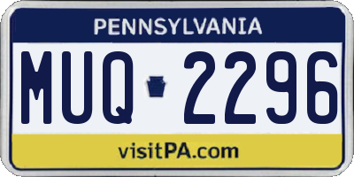 PA license plate MUQ2296