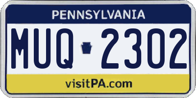 PA license plate MUQ2302