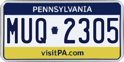 PA license plate MUQ2305
