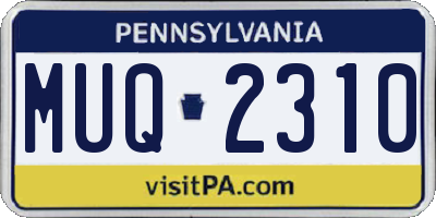 PA license plate MUQ2310