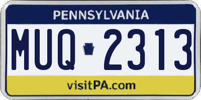 PA license plate MUQ2313