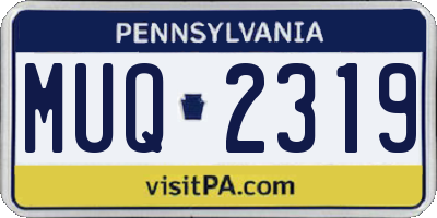 PA license plate MUQ2319