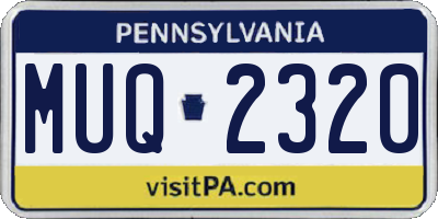 PA license plate MUQ2320