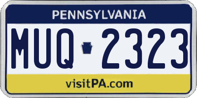 PA license plate MUQ2323