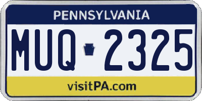PA license plate MUQ2325
