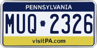 PA license plate MUQ2326