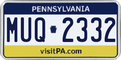 PA license plate MUQ2332