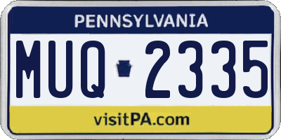 PA license plate MUQ2335