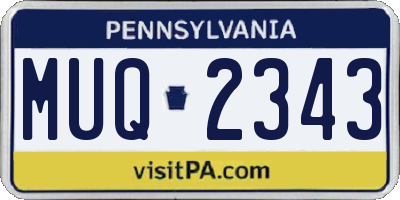 PA license plate MUQ2343
