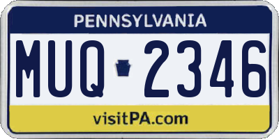 PA license plate MUQ2346
