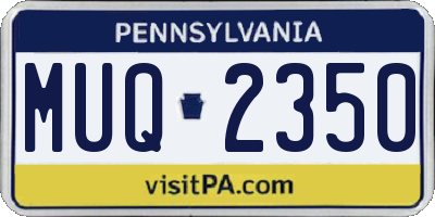 PA license plate MUQ2350