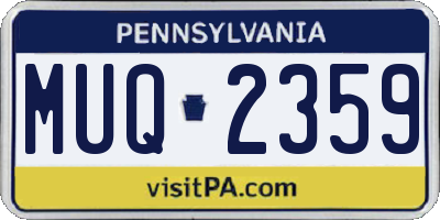 PA license plate MUQ2359