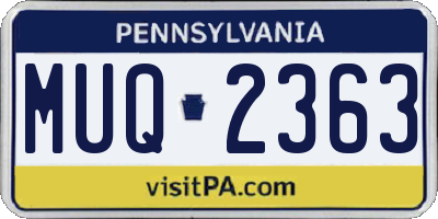 PA license plate MUQ2363