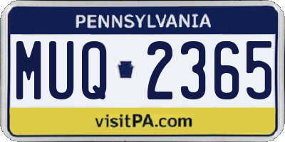 PA license plate MUQ2365
