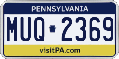 PA license plate MUQ2369