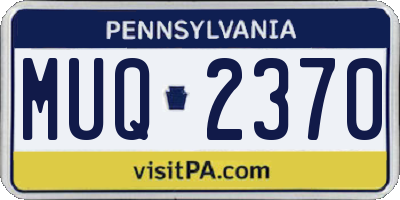 PA license plate MUQ2370