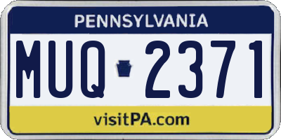 PA license plate MUQ2371