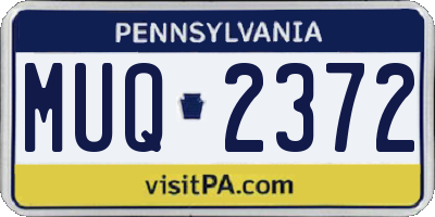 PA license plate MUQ2372