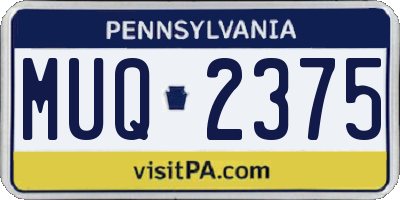 PA license plate MUQ2375