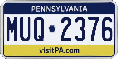 PA license plate MUQ2376