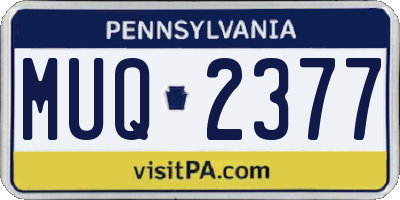 PA license plate MUQ2377