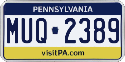 PA license plate MUQ2389