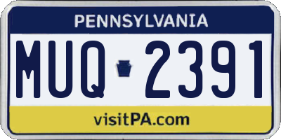 PA license plate MUQ2391