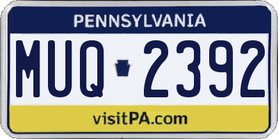 PA license plate MUQ2392