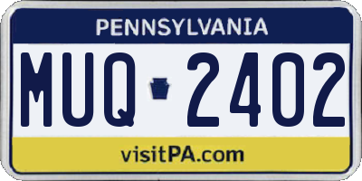 PA license plate MUQ2402