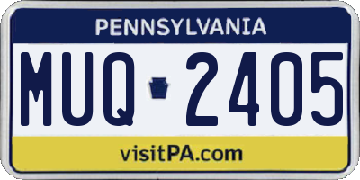 PA license plate MUQ2405