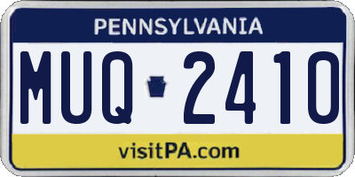 PA license plate MUQ2410