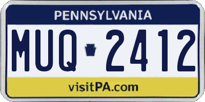 PA license plate MUQ2412