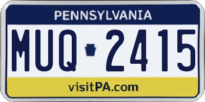 PA license plate MUQ2415