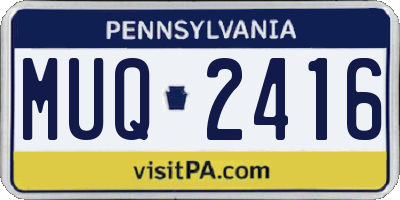 PA license plate MUQ2416
