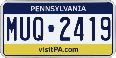 PA license plate MUQ2419