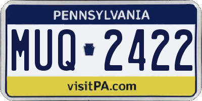 PA license plate MUQ2422
