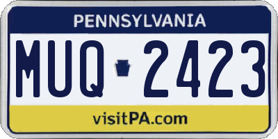 PA license plate MUQ2423