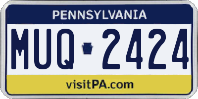 PA license plate MUQ2424