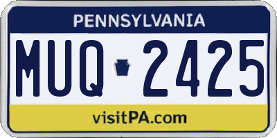 PA license plate MUQ2425