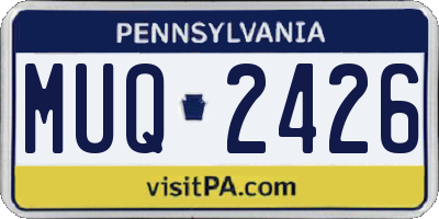 PA license plate MUQ2426