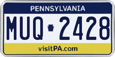 PA license plate MUQ2428