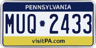 PA license plate MUQ2433